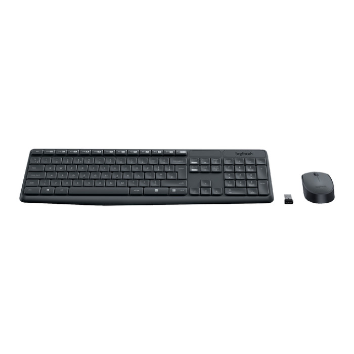 Toetsenbord- en muisset Logitech MK235 draadloos QWERTY zwart