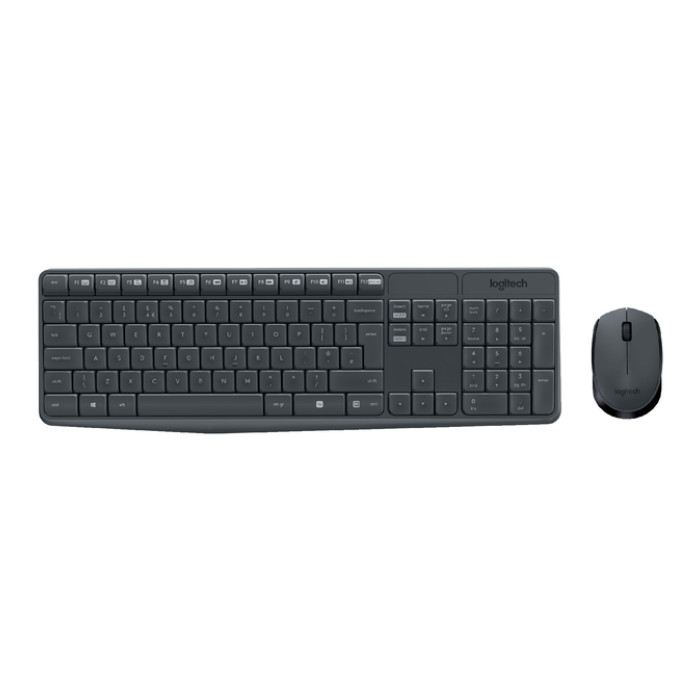 Toetsenbord- en muisset Logitech MK235 draadloos QWERTY zwart