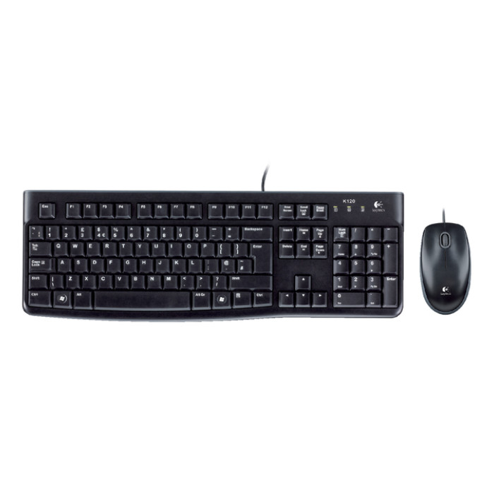 Toetsenbord- en muisset Logitech MK120 bedraad QWERTY zwart