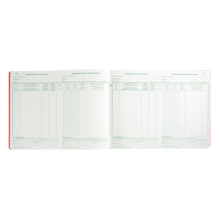Register Piqure aandeelhouder NV/SA 250x320mm 80vel groen