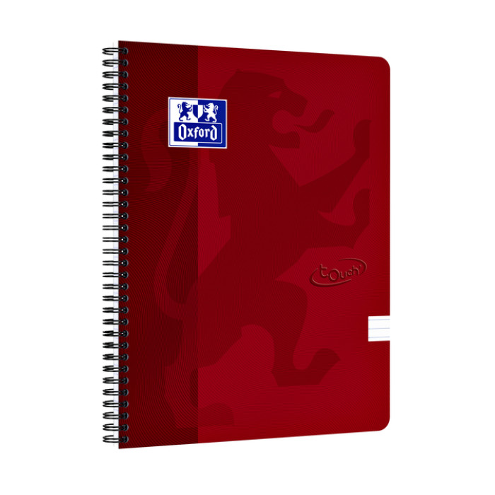 Spiraalblok Oxford Touch A4 lijn 140 pagina's 80gr rood