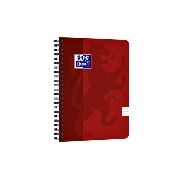 Spiraalblok Oxford Touch A5 lijn 140 pagina's 80gr rood