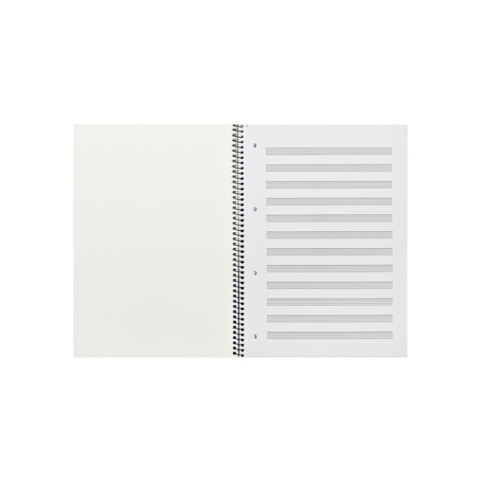 Collegeblok Oxford A4+ muziek 4-gaats 100 pagina's 80gr blauw