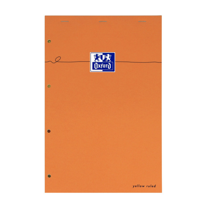 Cursusblok Oxford Orange Notepad A4+ lijn 4-gaats 160pag 80gr oranje