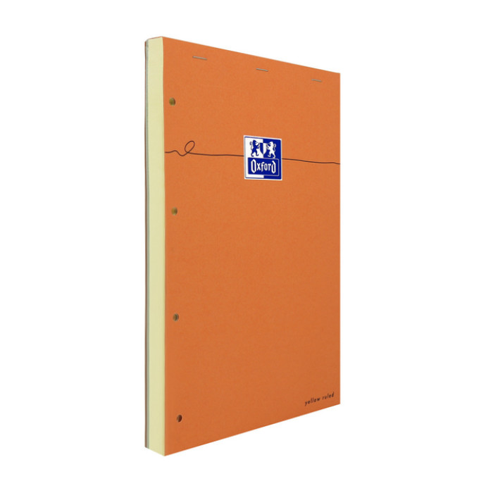 Cursusblok Oxford Orange Notepad A4+ lijn 4-gaats 160pag 80gr oranje