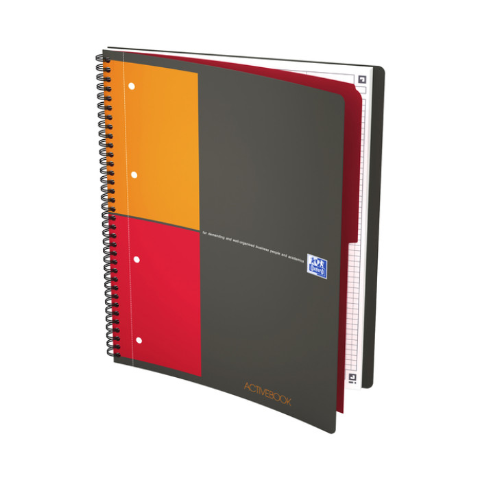 Spiraalblok Oxford International Activebook A4+ 160 pagina's ruit 5mm