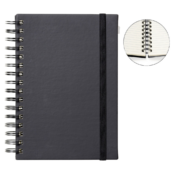 Notitieboek Quantore A5 spiraal lijn 192 pagina's 80gr zwart