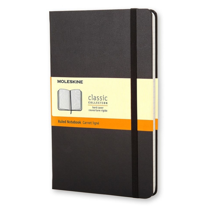 Notitieboek Moleskine large 130x210mm lijn hard cover zwart