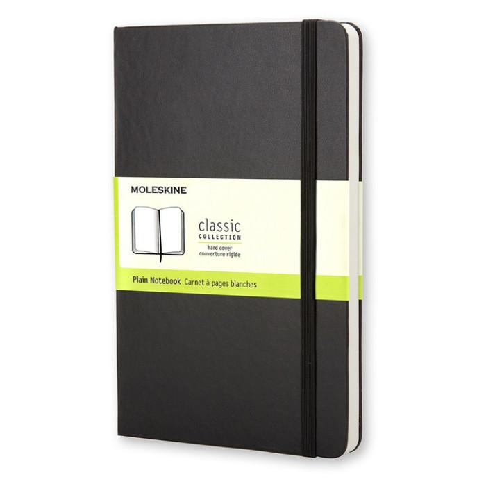 Notitieboek Moleskine large 130x210mm blanco hard cover zwart