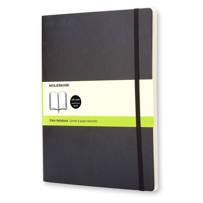 Notitieboek Moleskine XL 190x250mm blanco soft cover zwart