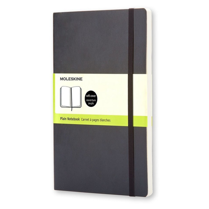 Notitieboek Moleskine large 130x210mm blanco soft cover zwart