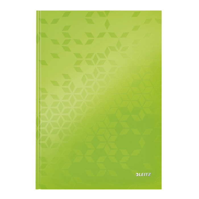 Notitieboek Leitz WOW A4 160blz 90gr lijn groen