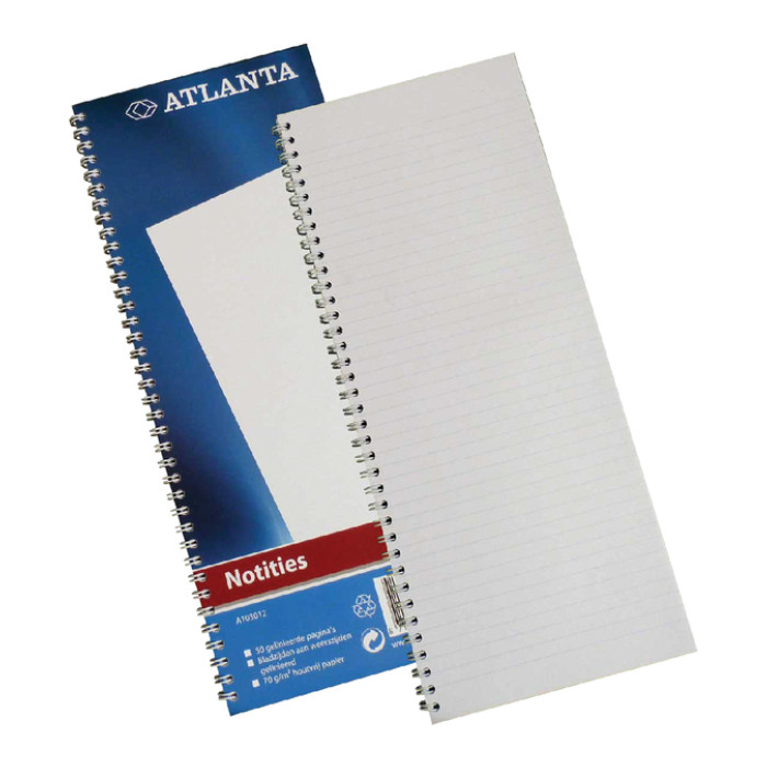 Notitieboek Djois Atlanta enkelvoudig 330x135mm 100 pagina's blauw