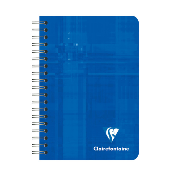 Notitieboek Clairefontaine 95x140mm 180 pagina's spiraal lijn assorti