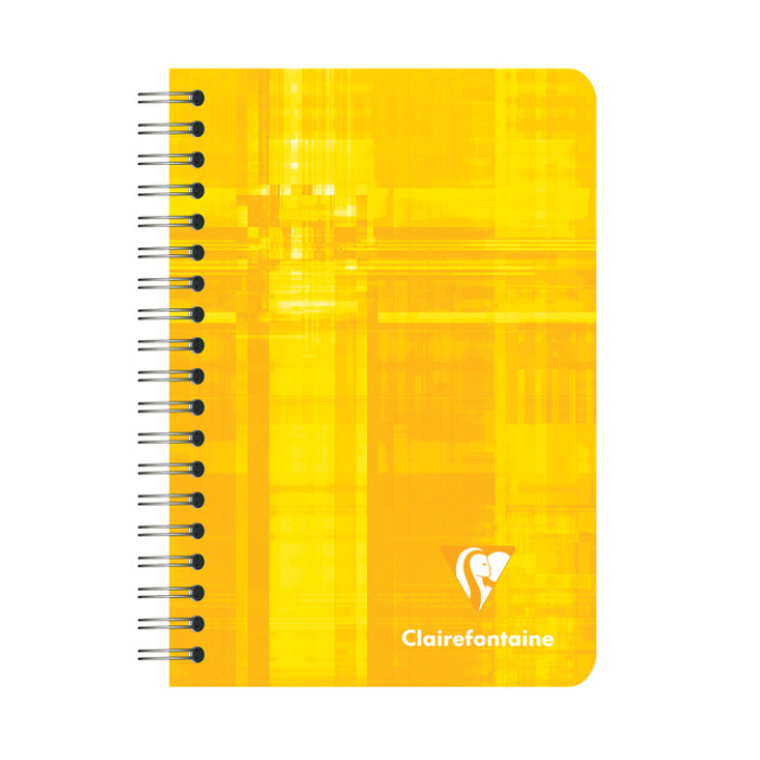 Notitieboek Clairefontaine 95x140mm 180 pagina's spiraal lijn assorti