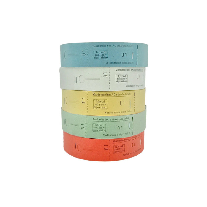 Garderobebonnen Combicraft nummering  1 t/m 500 rood 500 stuks
