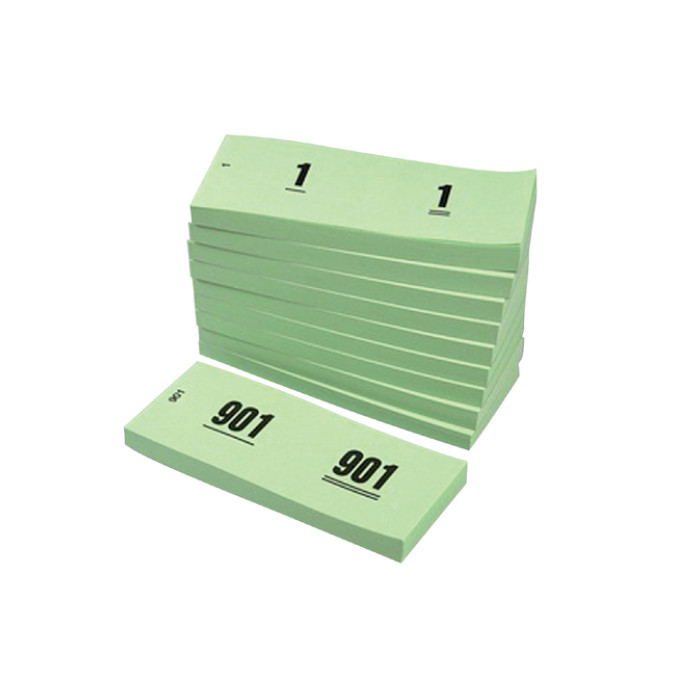 Nummerblok 42x105mm nummering 1-1000 groen 10 stuks