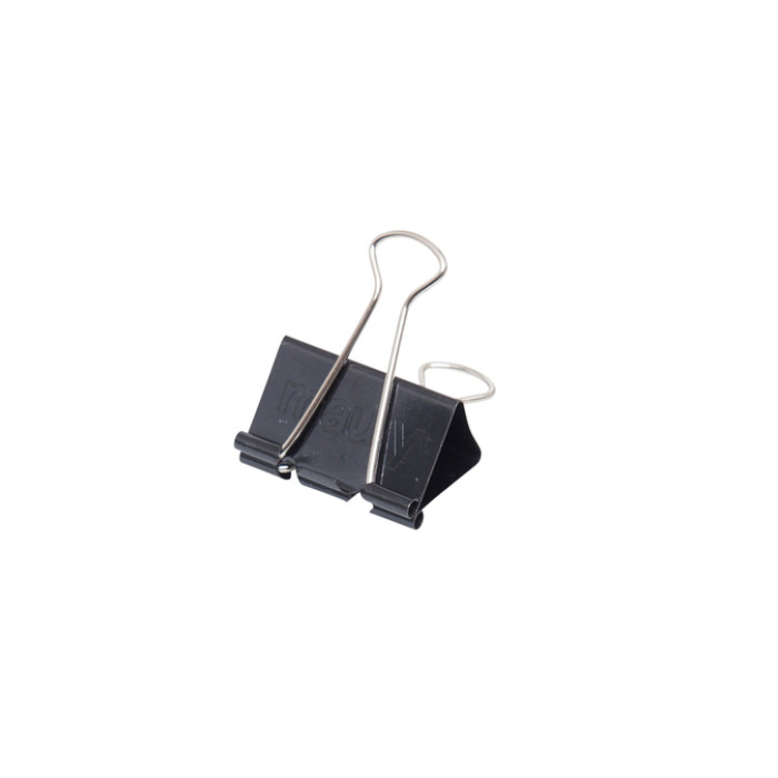 Papierklem MAUL foldback 215 19mm zwart 6 stuks