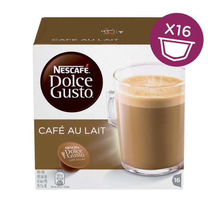 Koffiecups Dolce Gusto cafe au lait 16 stuks