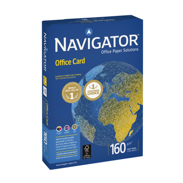 Kopieerpapier Navigator Office Card A4 160gr wit 250 vel