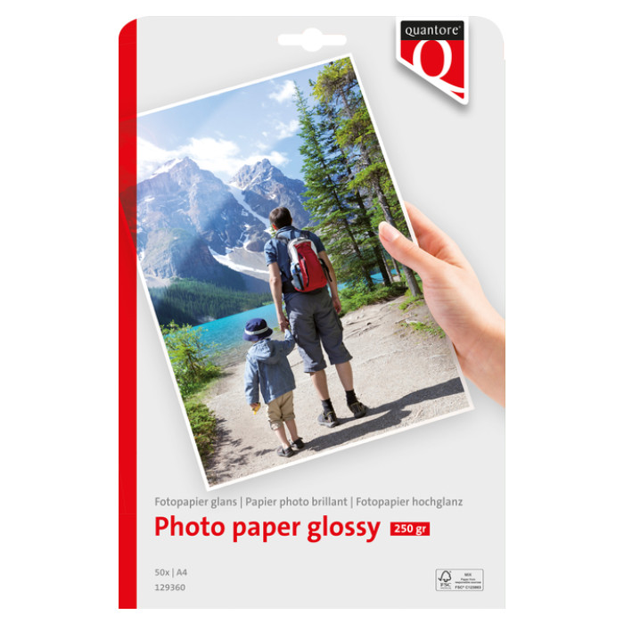 Fotopapier Quantore A4 glans 50 vel 250gr