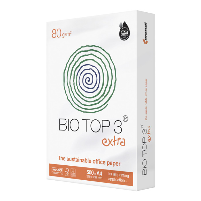 Kopieerpapier BioTop 3 A4 80gr naturel 500 vel