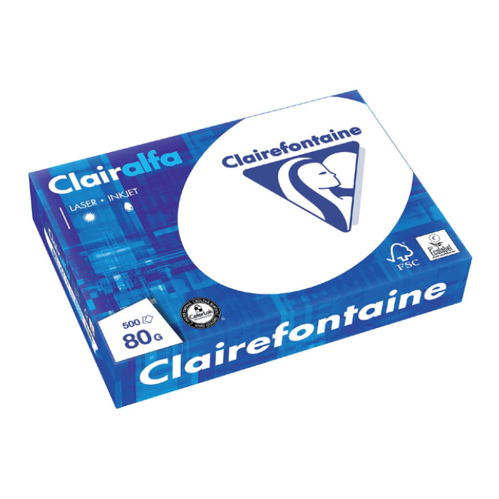 Kopieerpapier Clairefontaine Clairalfa A4 80gr wit 500 vel