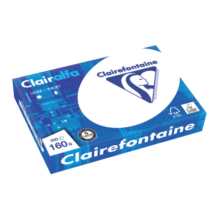 Kopieerpapier Clairefontaine Clairalfa A4 160gr wit 250 vel