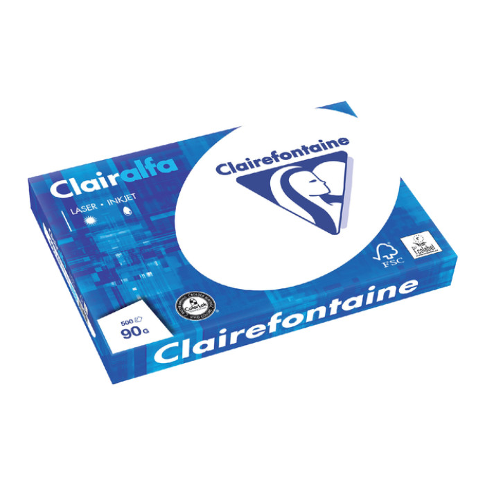 Kopieerpapier Clairefontaine Clairalfa A3 90gr wit 500 vel
