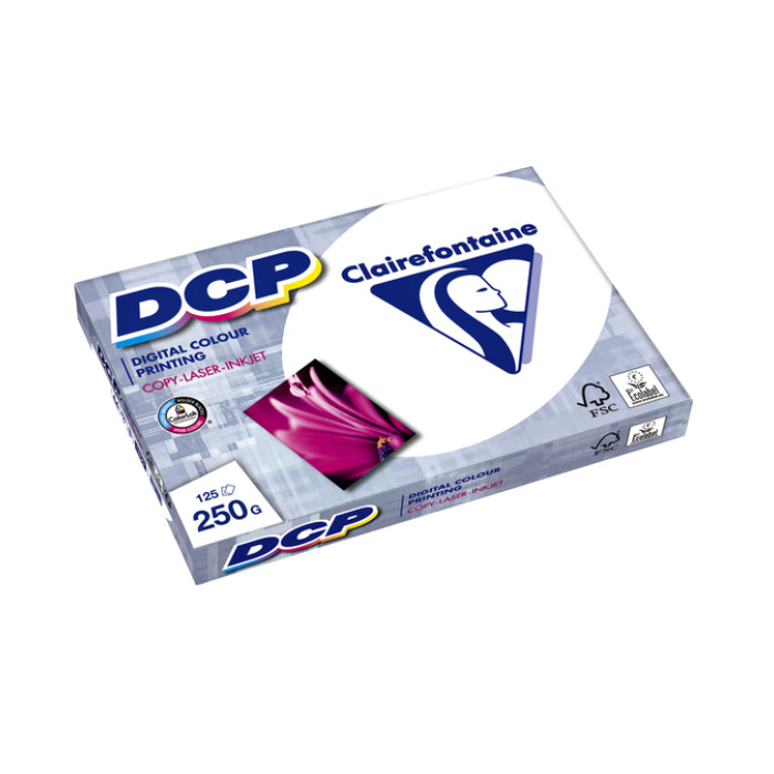 Laserpapier Clairefontaine DCP A4 250gr wit 125 vel