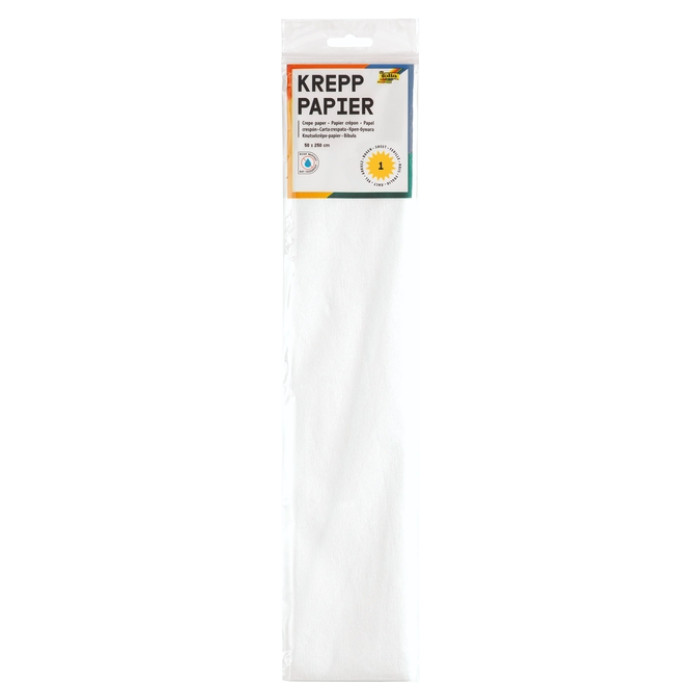 Crêpepapier Folia 50x250cm 10vel 100 wit