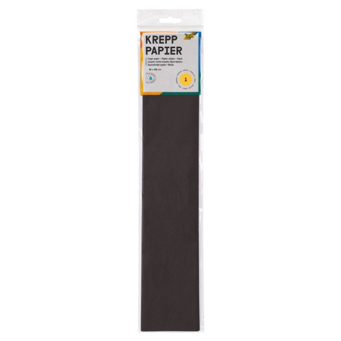 Crêpepapier Folia 50x250cm 10vel 199 zwart