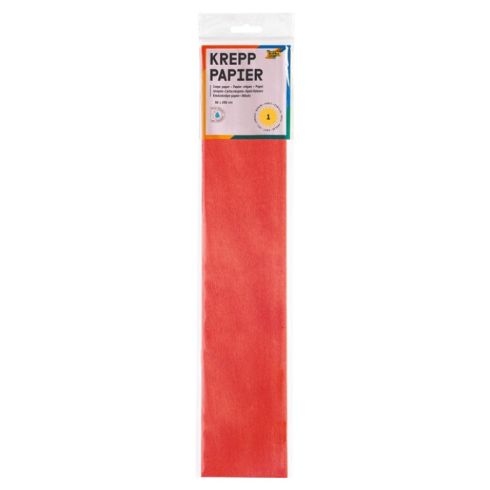 Crêpepapier Folia 50x250cm 10vel 134 vuurrood