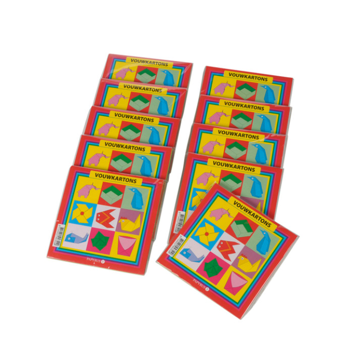 Vouwkarton vierkant 20x20cm 105gram assorti 40 vel