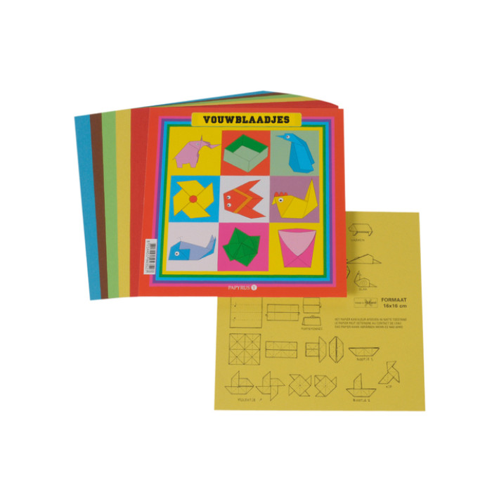 Vouwblaadjes vierkant 16x16cm 65gram assorti