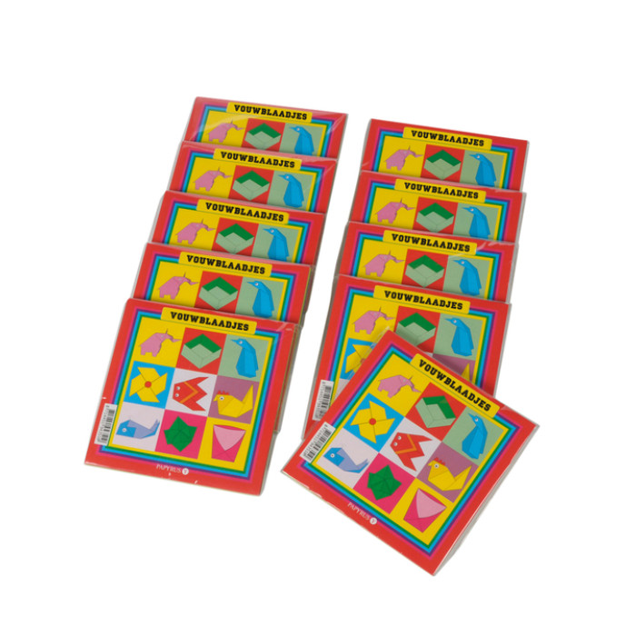 Vouwblaadjes vierkant 16x16cm 65gram assorti