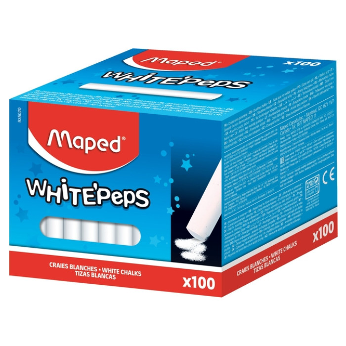 Schoolbordkrijt Maped White'Peps doos á 100 stuks wit