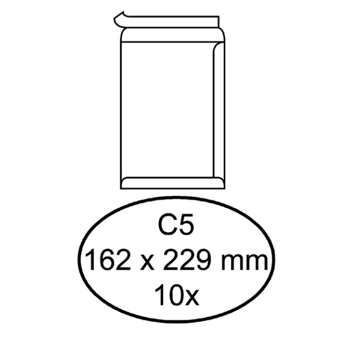 Envelop Quantore akte C5 162x229mm zelfklevend wit 10 stuks