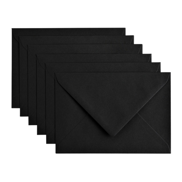 Envelop Papicolor C6 114x162mm ravenzwart pak à 6 stuks