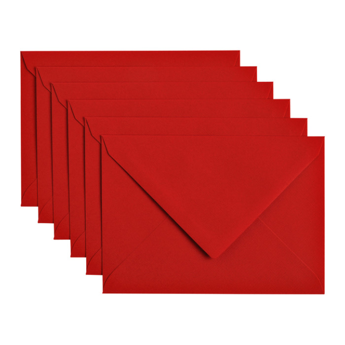 Envelop Papicolor C6 114x162mm rood pak à 6 stuks