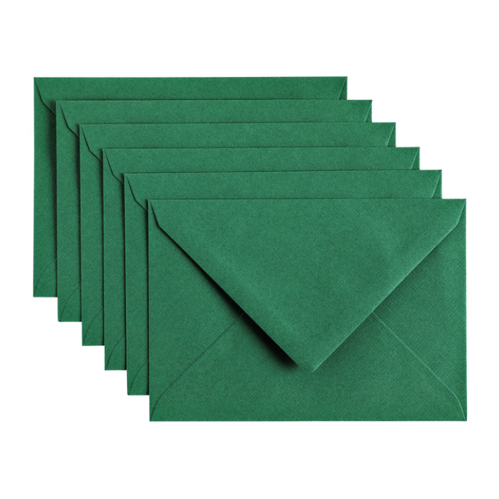 Envelop Papicolor C6 114x162mm dennengroen pak à 6 stuks