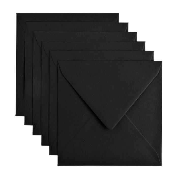 Envelop Papicolor 140x140mm ravenzwart pak à 6 stuks