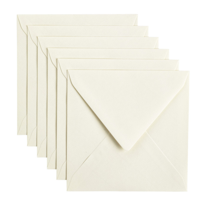 Envelop Papicolor 140x140mm anjerwit pak à 6 stuks