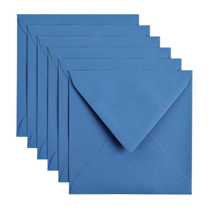Envelop Papicolor 140x140mm donkerblauw pak à 6 stuks