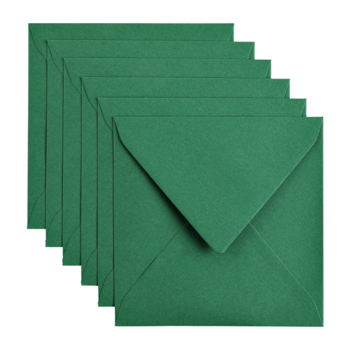 Envelop Papicolor 140x140mm dennengroen pak à 6 stuks