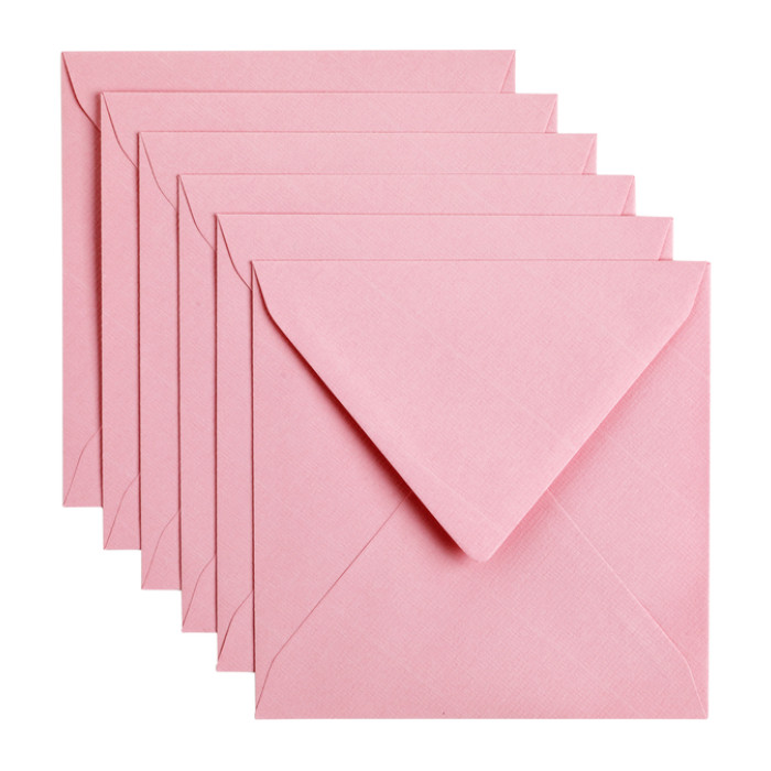 Envelop Papicolor 140x140mm babyroze pak à 6 stuks