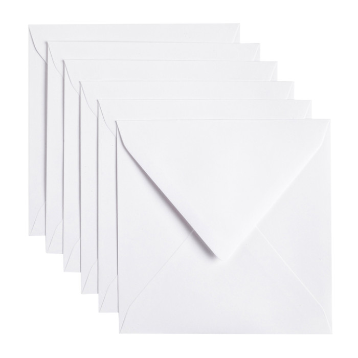 Envelop Papicolor 140x140mm kraft wit pak à 6 stuks
