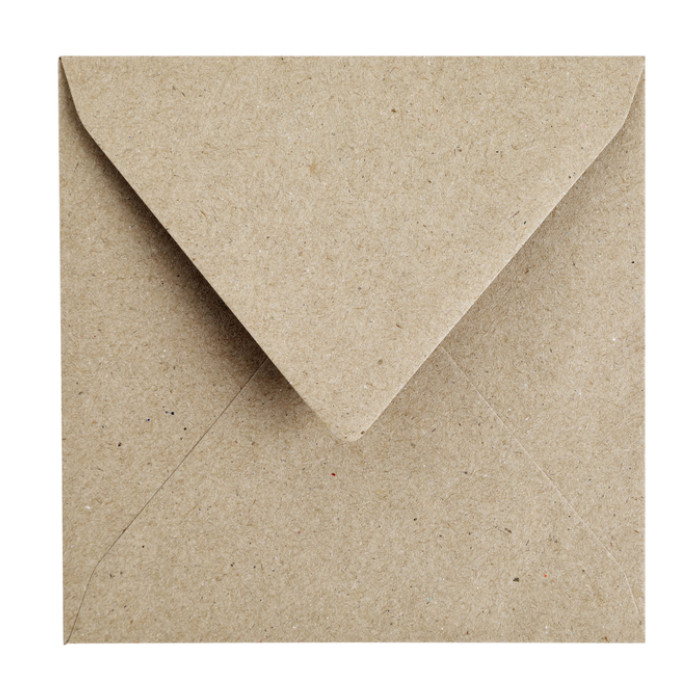 Envelop Papicolor 140x140mm kraft grijs pak à 6 stuks