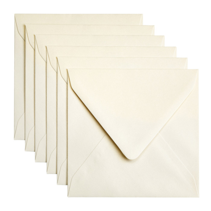 Envelop Papicolor 140x140mm metallic ivoor pak à 6 stuks