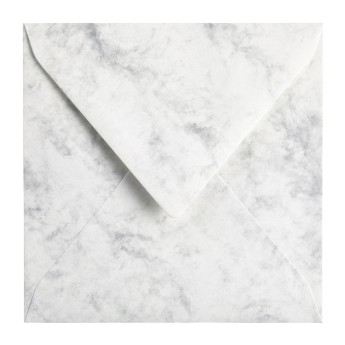 Envelop Papicolor 140x140mm marble grijs pak à 6 stuks